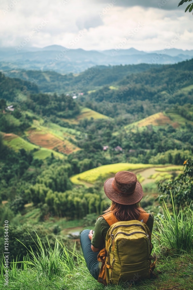 Breathtaking landscape reveals lush hills, vibrant fields, and s Breathtaking landscape reveals lush hills, vibrant fields, and s