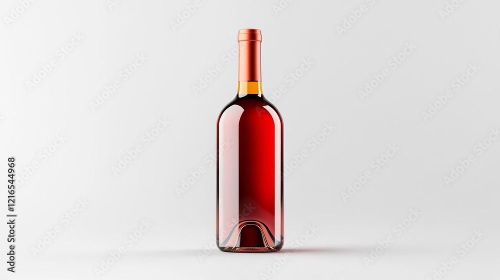 Rose wine bottle mockup on white background. Generative AI Rose wine bottle mockup on white background. Generative AI