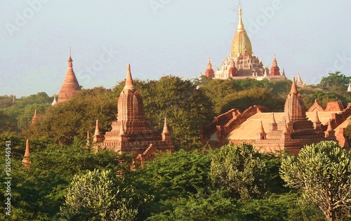 Ancient Buddhist Temples in Bagan, Burma, Myanmar, Birmania