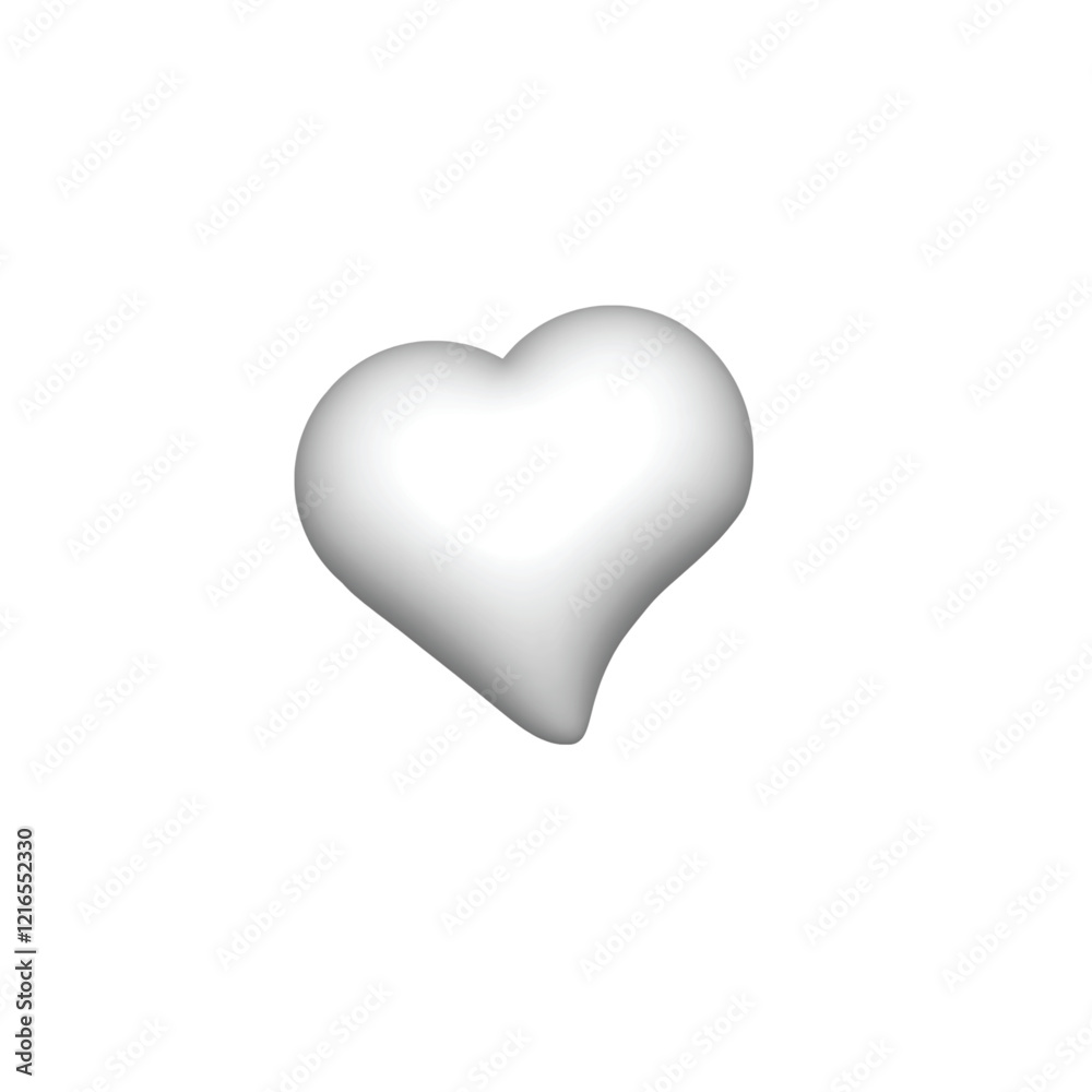 vector illustration of 3d white hearts on a white background. vector illustration of 3d white hearts on a white background.