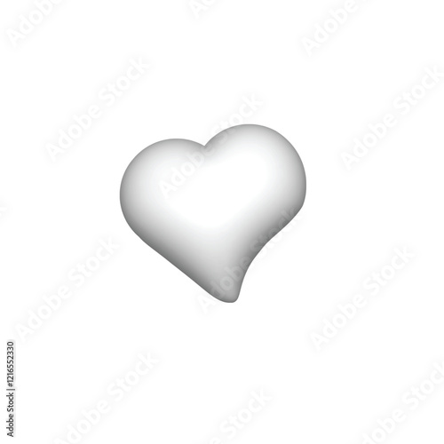 vector illustration of 3d white hearts on a white background.