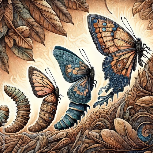 Nature s Transformation An illustration of a caterpillar transfo