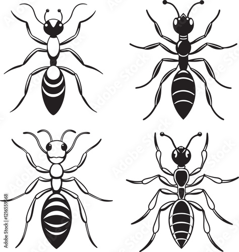 Line art ant illustration vector art 