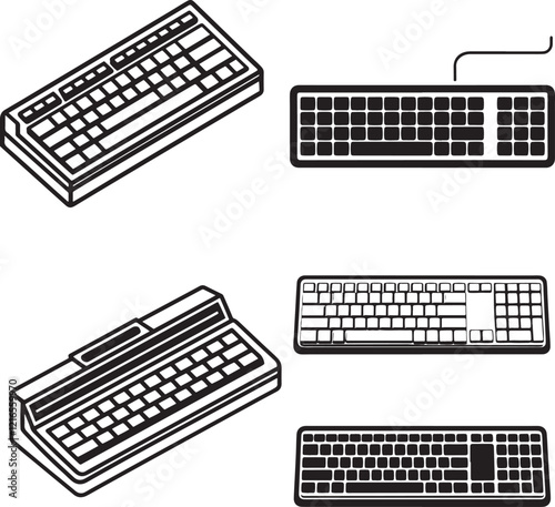 Computer key board line art 