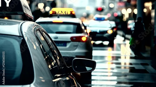 Wallpaper Mural Taxi in City Traffic Torontodigital.ca