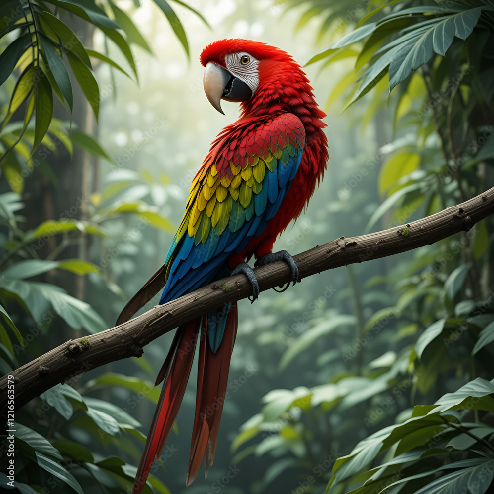 Scarlet macaw a colorful parrot in the tropics Scarlet macaw a colorful parrot in the tropics