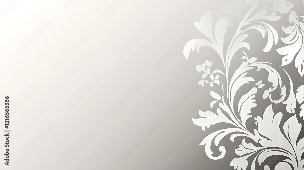 Elegant Grey and White Floral Damask Design Elegant Grey and White Floral Damask Design