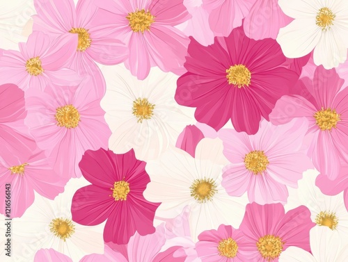 Wallpaper Mural A Beautiful and Vibrant Floral Background Featuring a Dense Arrangement of Cosmos Flowers Torontodigital.ca
