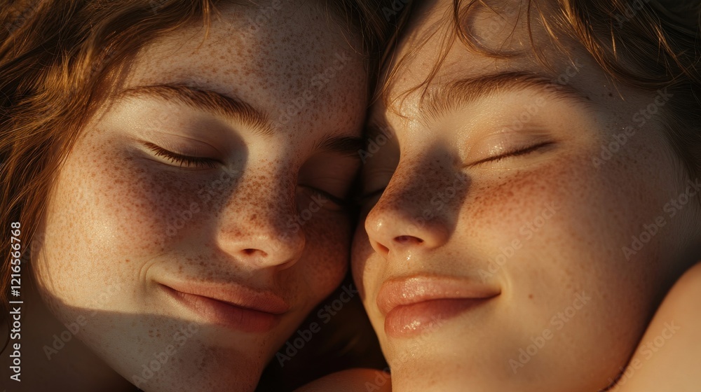 Two friends share a moment joy connection in warm sunlight highlighting their bond Two friends share a moment joy connection in warm sunlight highlighting their bond