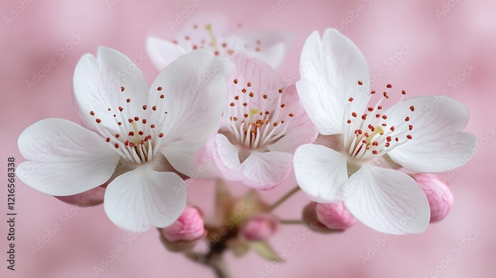 Delicate Pink and White Blossoms in Full Bloom Delicate Pink and White Blossoms in Full Bloom