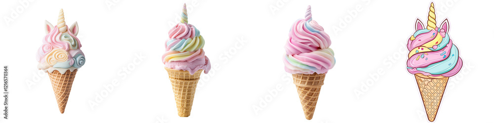 Vibrant and Whimsical Unicorn Themed Ice Cream Cones Showcasing Colorful Creamy and Delightful Frozen Dairy Desserts and Sweet Treats A Playful and Magical Food Photography Concept for Imagery Vibrant and Whimsical Unicorn Themed Ice Cream Cones Showcasing Colorful Creamy and Delightful Frozen Dairy Desserts and Sweet Treats A Playful and Magical Food Photography Concept for Imagery