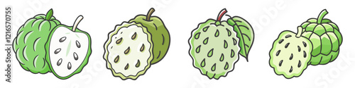 cherimoya fruit icon, cherimoya fruit vector illustration-simple illustration of cherimoya fruit, perfect for cherimoya fruit logos and icons