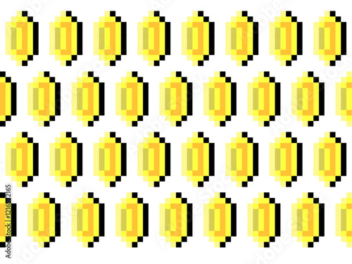 Money, coins, gold, investment pixelated background