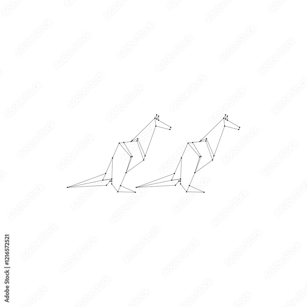 Pair Kangaroo Polygonal Lines, can use for Logo, Pictogram, Animal Figure, Website, Apps, or Graphic Design Element. Vector Illustration Pair Kangaroo Polygonal Lines, can use for Logo, Pictogram, Animal Figure, Website, Apps, or Graphic Design Element. Vector Illustration