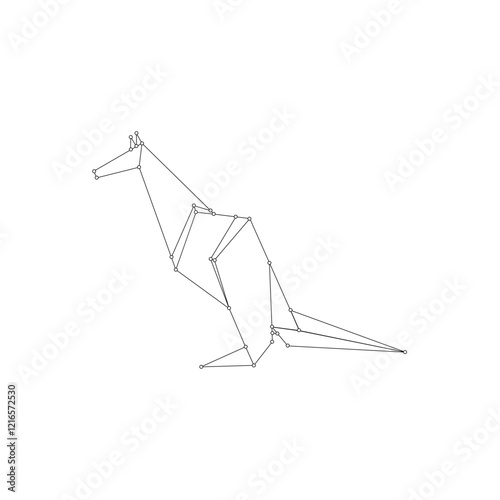 Kangaroo Polygonal Lines, can use for Logo, Pictogram, Animal Figure, Website, Apps, or Graphic Design Element. Vector Illustration