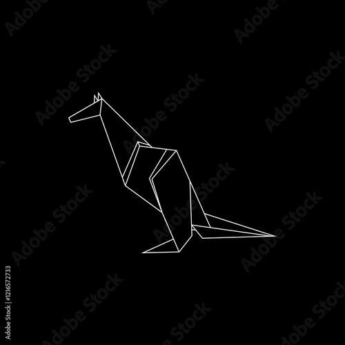 Kangaroo Polygonal Lines, can use for Logo, Pictogram, Animal Figure, Website, Apps, or Graphic Design Element. Vector Illustration