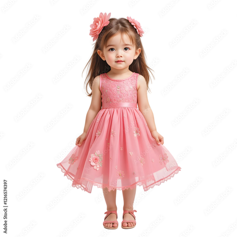 Portrait of a pretty little girl in pink dress Portrait of a pretty little girl in pink dress