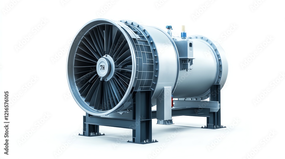 Industrial jet engine displayed on a white isolate background. Industrial jet engine displayed on a white isolate background.