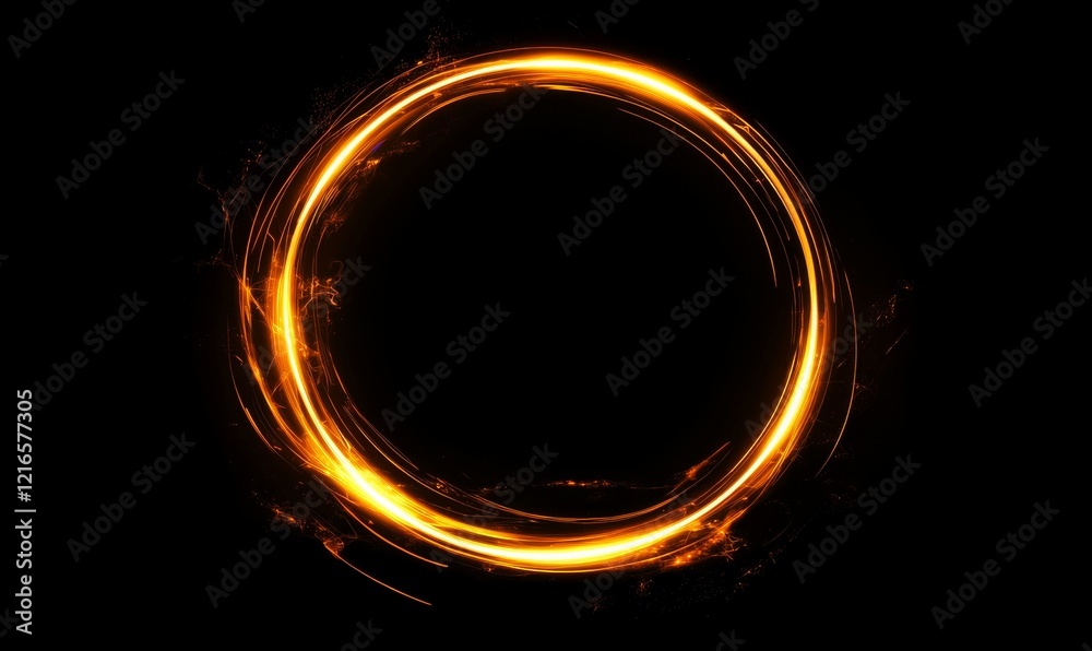Glowing Circle Frame on Black Background with Neon Accents, glowing circle frame, electronic music, neon lights Glowing Circle Frame on Black Background with Neon Accents, glowing circle frame, electronic music, neon lights