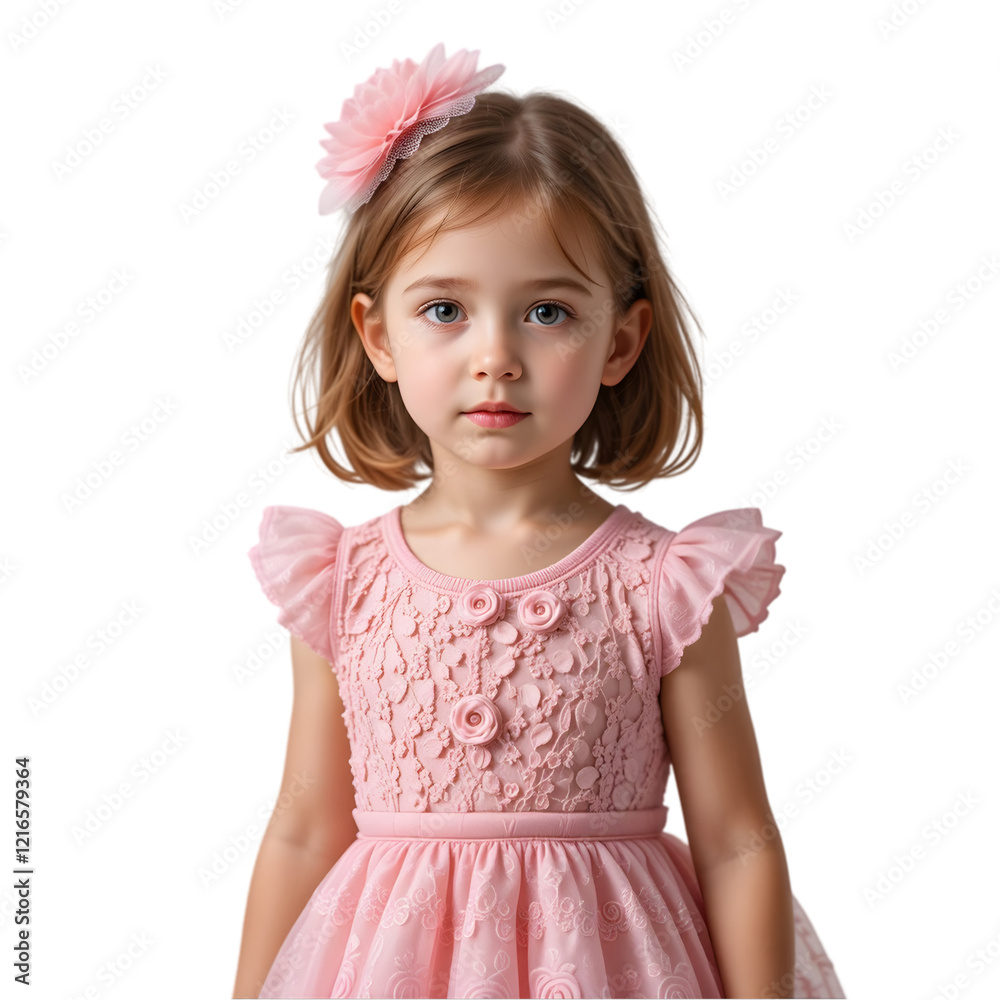 Portrait of a pretty little girl in pink dress Portrait of a pretty little girl in pink dress