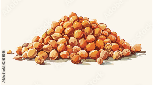 elegant illustration of chickpeas seeds on white background