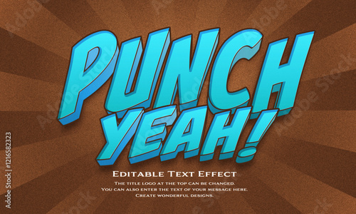 ”Karaoke Yeah!” Editable title logo text style effect in light blue Neon, comic font typeface
