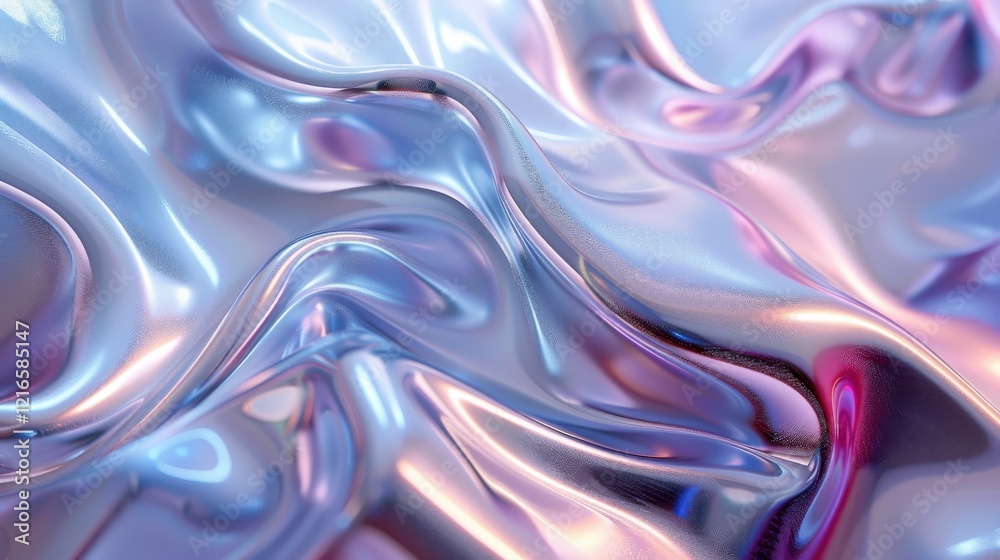 Obraz premium Set of Shiny Liquid Metal 3D Forms for Modern Design and Artistic Applications