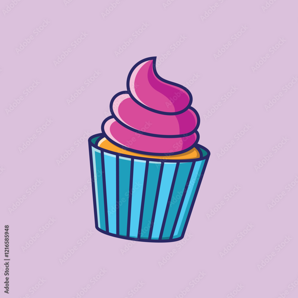 Cupcake Dessert Food Sweet Treats Vector Illustration Cartoon Cupcake Dessert Food Sweet Treats Vector Illustration Cartoon