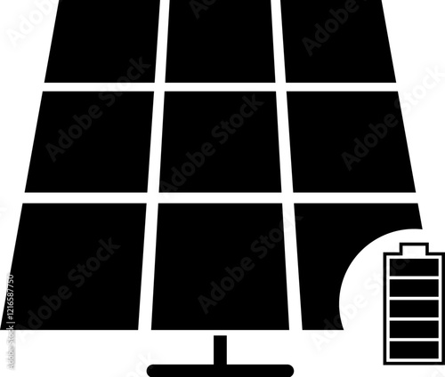 Simple vector icon solar panel