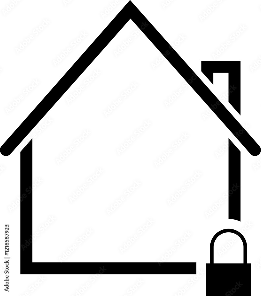 Simple vector icon house, locked, closed Simple vector icon house, locked, closed