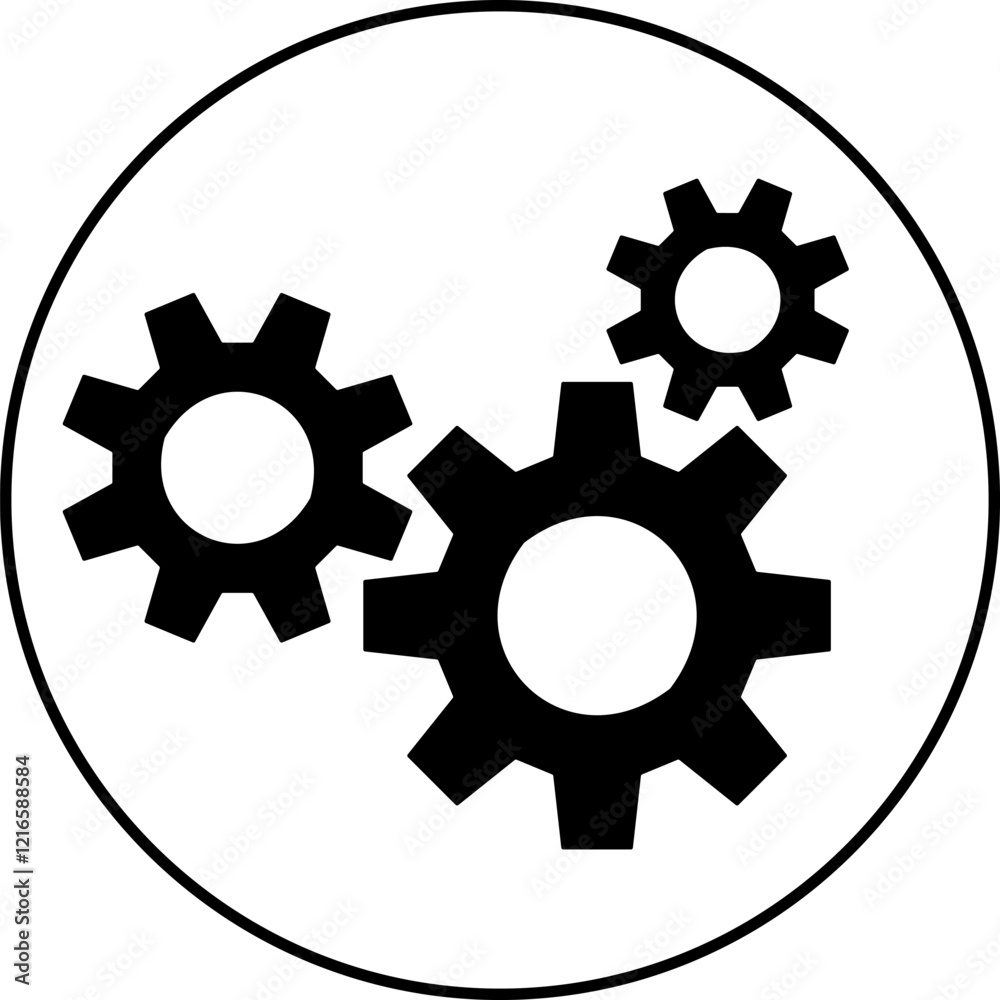 Simple vector icon. Flat illustration on a theme settings, gears Simple vector icon. Flat illustration on a theme settings, gears