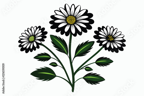 botanical image of a Matricaria chamomilla E.eps