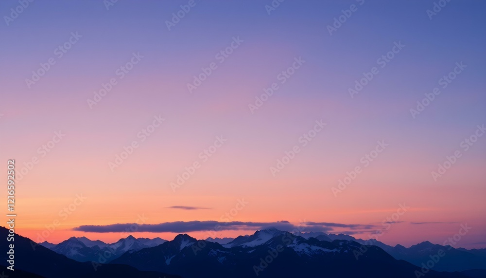 Obraz premium Mountain landscape at sunset