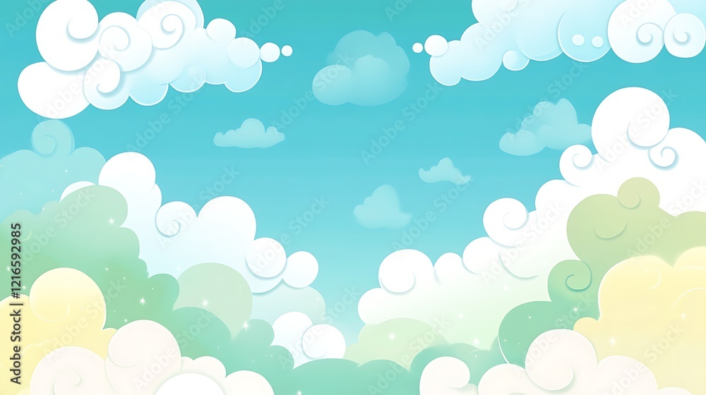 Whimsical Pastel Cloudscape A Dreamlike Sky
