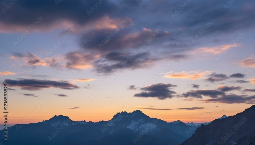 Fototapeta premium Mountain landscape at sunset