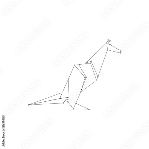 Kangaroo Polygonal Lines, can use for Logo, Pictogram, Animal Figure, Website, Apps, or Graphic Design Element. Vector Illustration