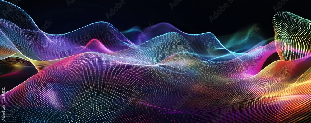 Obraz premium data signals layers on dark blue background