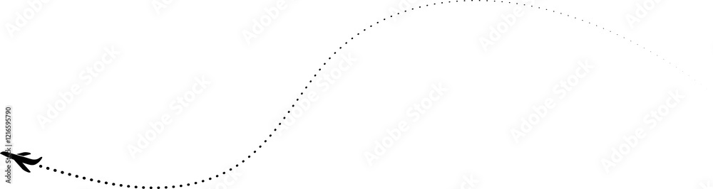 Fototapeta premium Travel concept. Dotted path airplane. Aircraft tracking