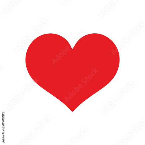 red heart shape sticker isolated on  transparent background