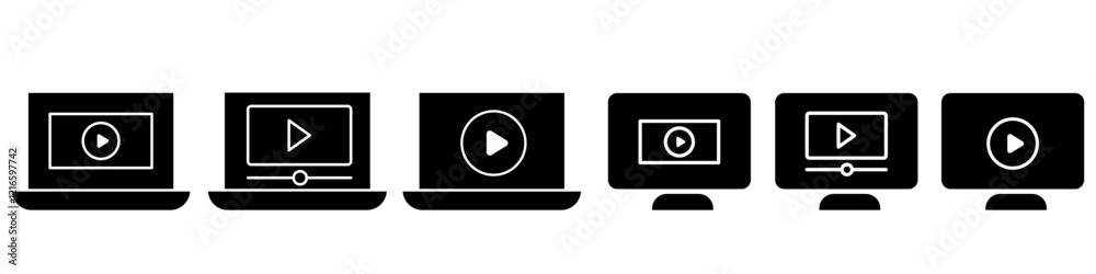 Video file icon vector set. Watch video illustration sign collection. Online symbol. Watch logo. Video file icon vector set. Watch video illustration sign collection. Online symbol. Watch logo.