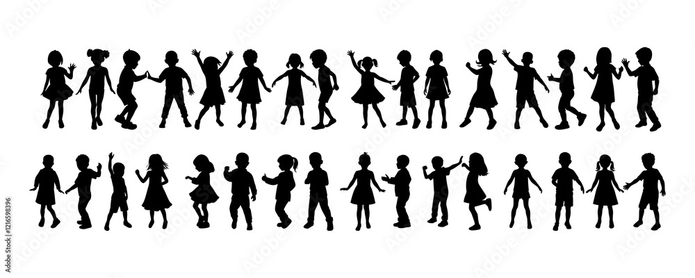 Babys and childs different style silhouette design Babys and childs different style silhouette design