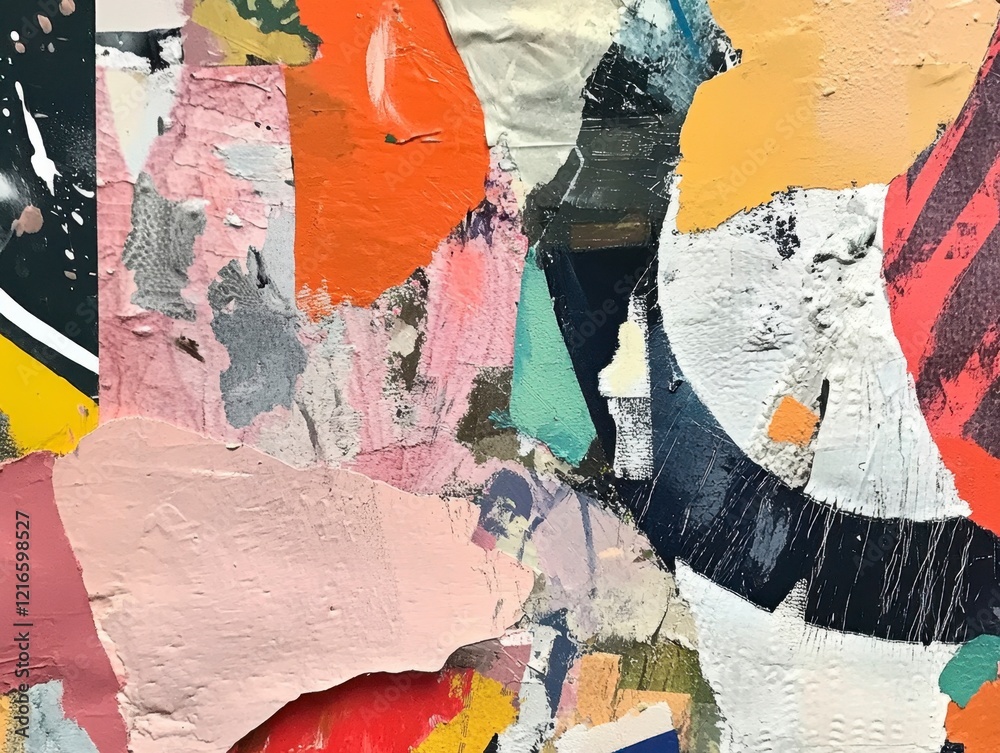 Fototapeta premium Vibrant Abstract Textured Background with Colorful Layered Paint