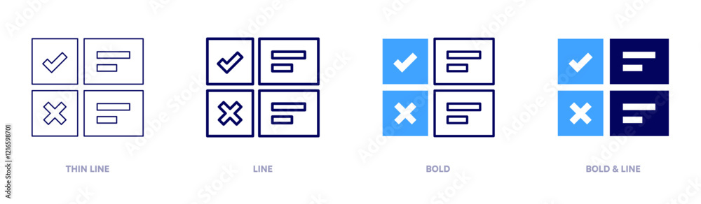 Checklist icon in 4 different styles. Thin Line, Line, Bold, and Bold Line. Duotone style. Editable stroke Checklist icon in 4 different styles. Thin Line, Line, Bold, and Bold Line. Duotone style. Editable stroke