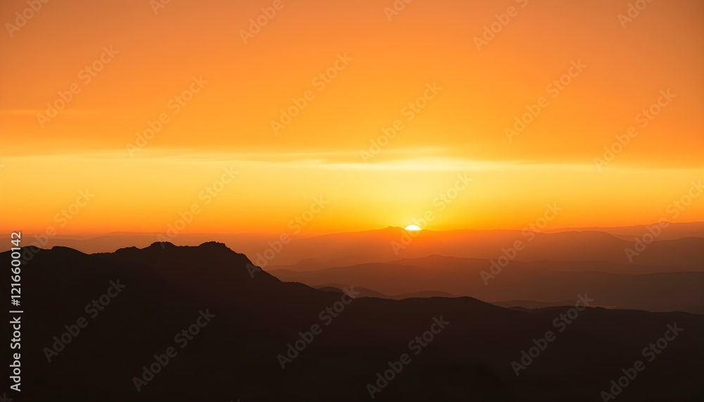 Obraz premium Mountain landscape at sunset