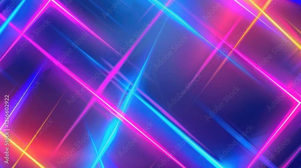 Obraz premium Abstract colorful background with vibrant neon lines and glowing effects.