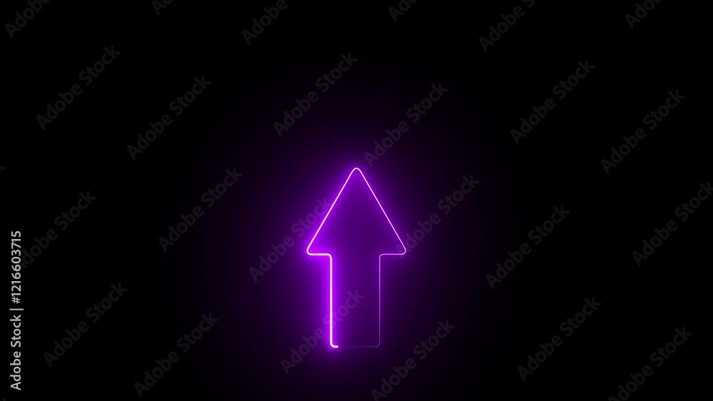 glowing neon arrow. Neon arrow symbol icon. neon sign Arrow-shaped. Directional sign arrow points to the up. neon arrow loading animation. glowing neon arrow. Neon arrow symbol icon. neon sign Arrow-shaped. Directional sign arrow points to the up. neon arrow loading animation.
