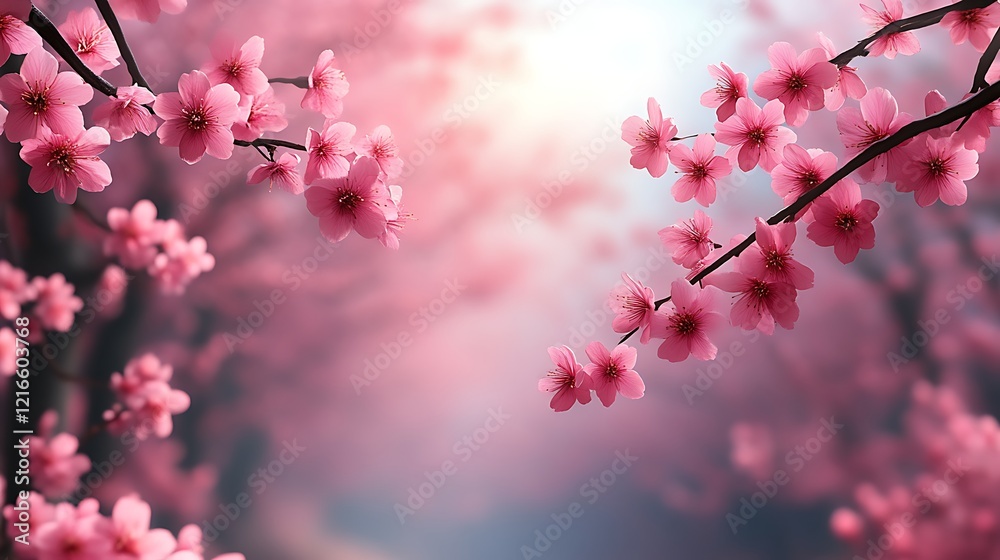 Delicate Pink Cherry Blossoms in Soft Focus Springtime Delicate Pink Cherry Blossoms in Soft Focus Springtime