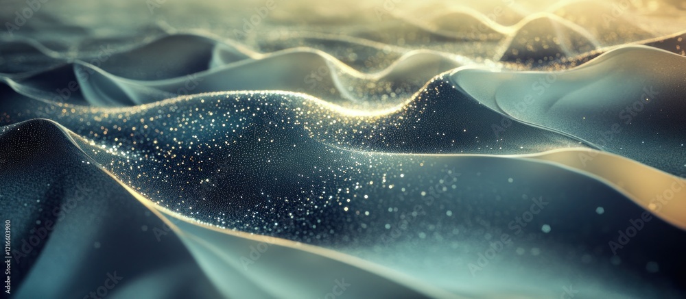 Obraz premium Abstract Wavy Texture with Glittering Effect