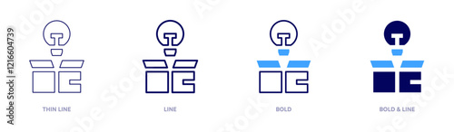 Marketing platforms icon in 4 different styles. Thin Line, Line, Bold, and Bold Line. Duotone style. Editable stroke