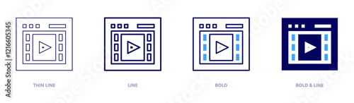 Marketing trends icon in 4 different styles. Thin Line, Line, Bold, and Bold Line. Duotone style. Editable stroke